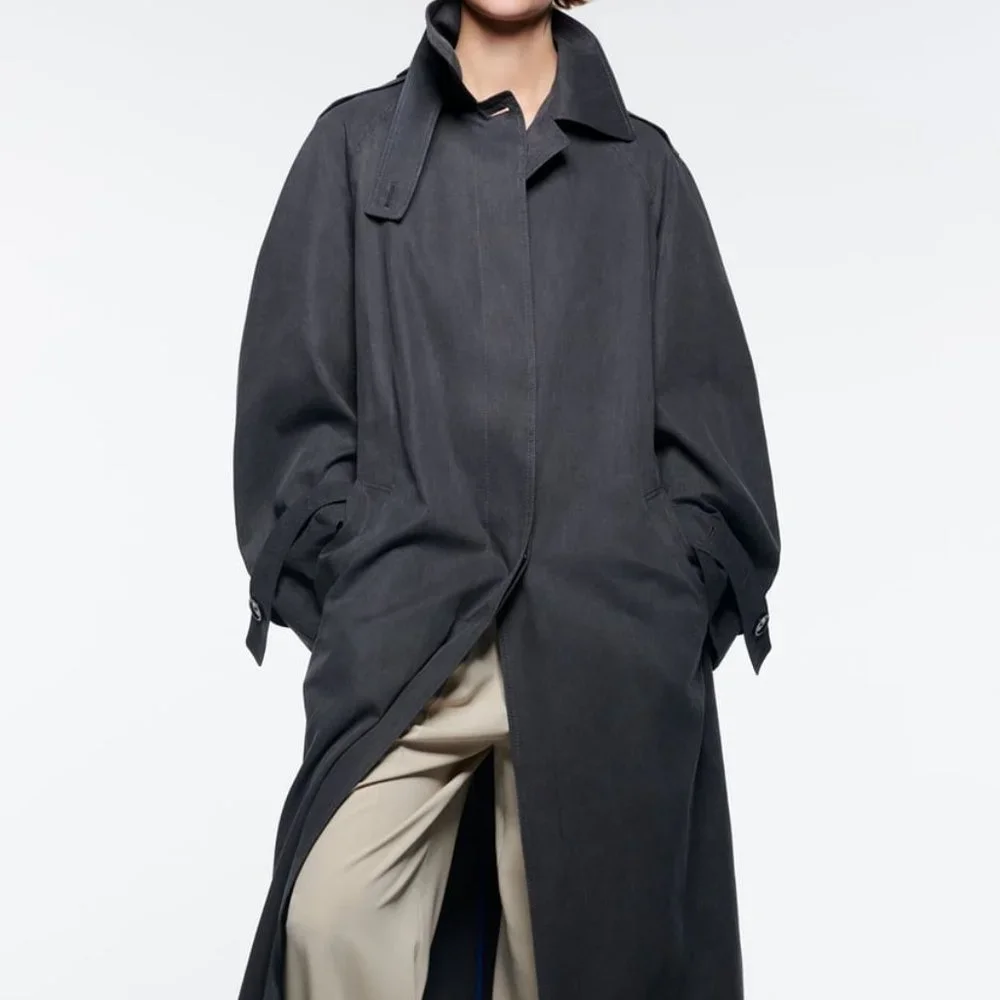 💮ZARA Oversized Minimalist Trench Coat Limited Edition M/L💮 - Picture 2 of 10